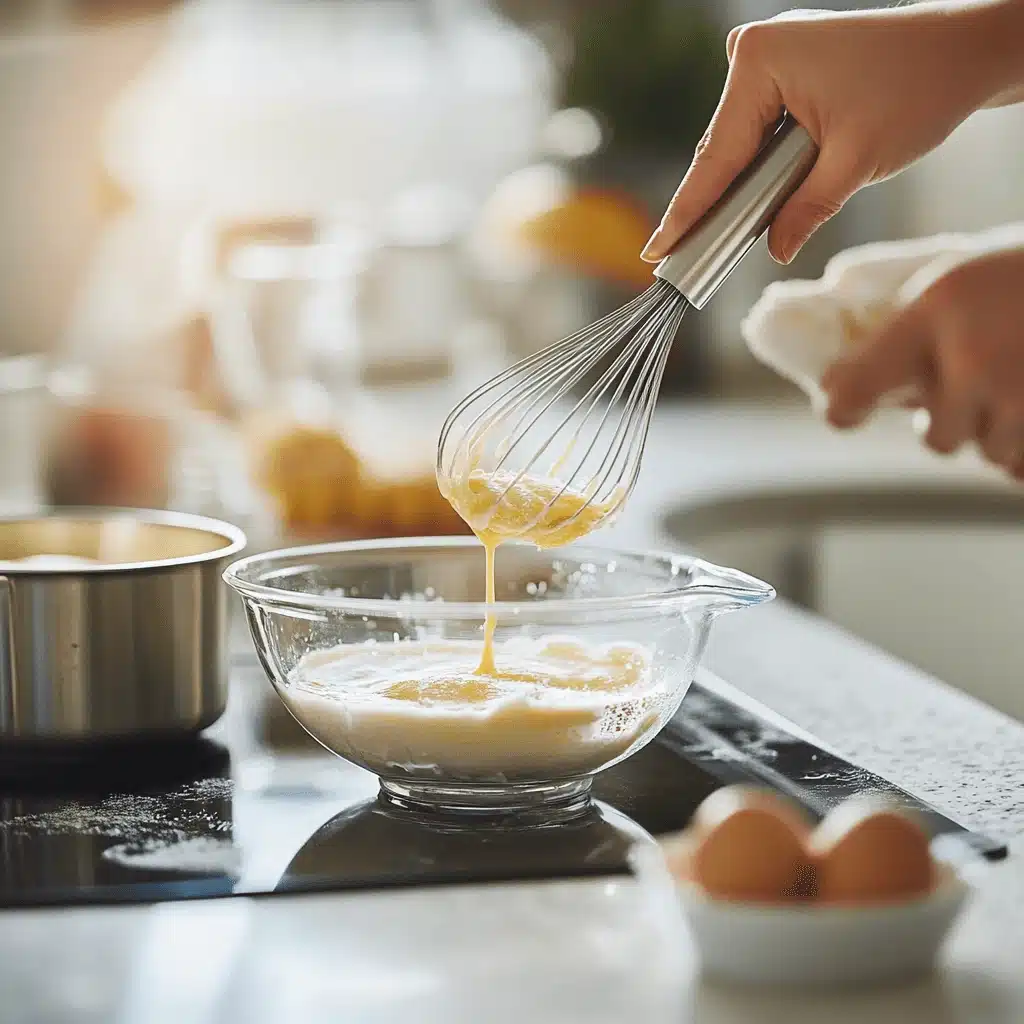 Lucuma Ice Cream Recipe That Tastes Like Pure Gold 8 whisking lucuma ice cream custard on stove