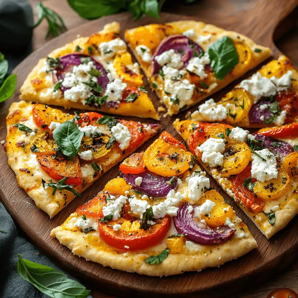 Cottage Cheese Pizza Crust - Healthy, Crisp, and Protein-Packed 9 Sliced cottage cheese pizza with vegetables and herbs on wooden board