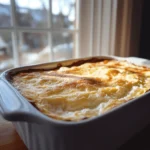 Cottage Cheese Egg Bake: A High-Protein Southern Comfort Recipe 7 Baked cottage cheese egg casserole resting in dish near window