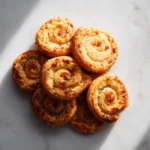 Savory Palmiers with Parmesan 3 overhead view of savory parmesan palmiers arranged neatly on a light marble surface